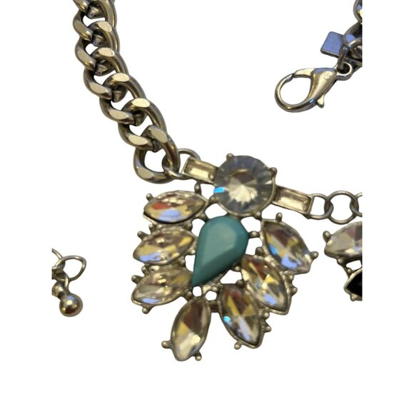 American Eagle Statement Necklace With Crystal & Turquoise Accents - Picture 11 of 16